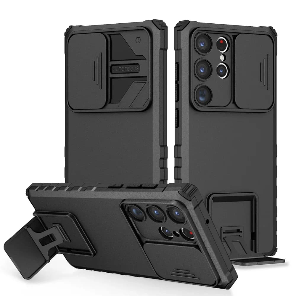 Coque de protection antichoc avec cache-caméra coulissant pour Samsung Galaxy S23 Ultra, S22+, S21 FE et Note 20 - Image 1