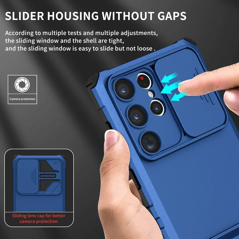 Coque de protection antichoc avec cache-caméra coulissant pour Samsung Galaxy S23 Ultra, S22+, S21 FE et Note 20 - Image 2