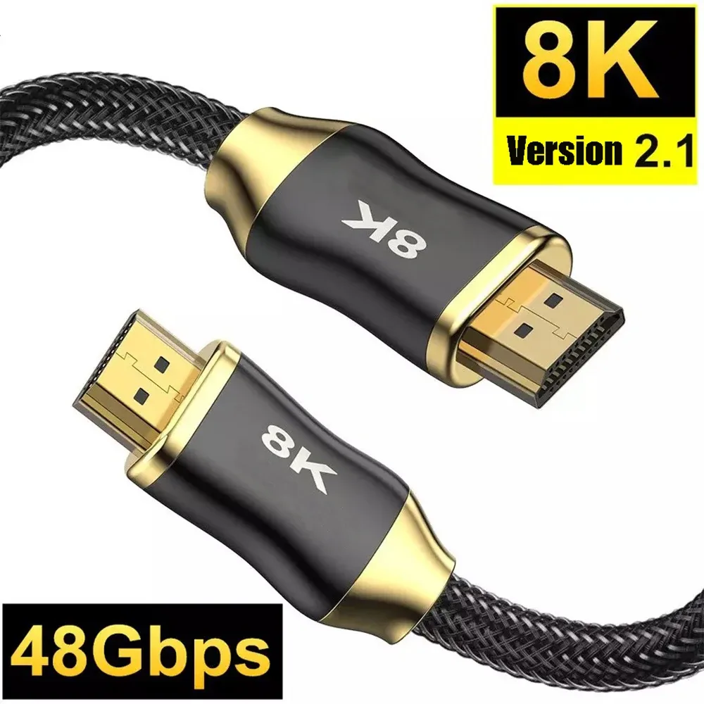Câble HDMI 2.1 Ultra Haute Vitesse - 8K 60Hz / 4K 120Hz - 48Gbps - HDR & eARC - Compatible PS5, Apple TV et Projecteurs