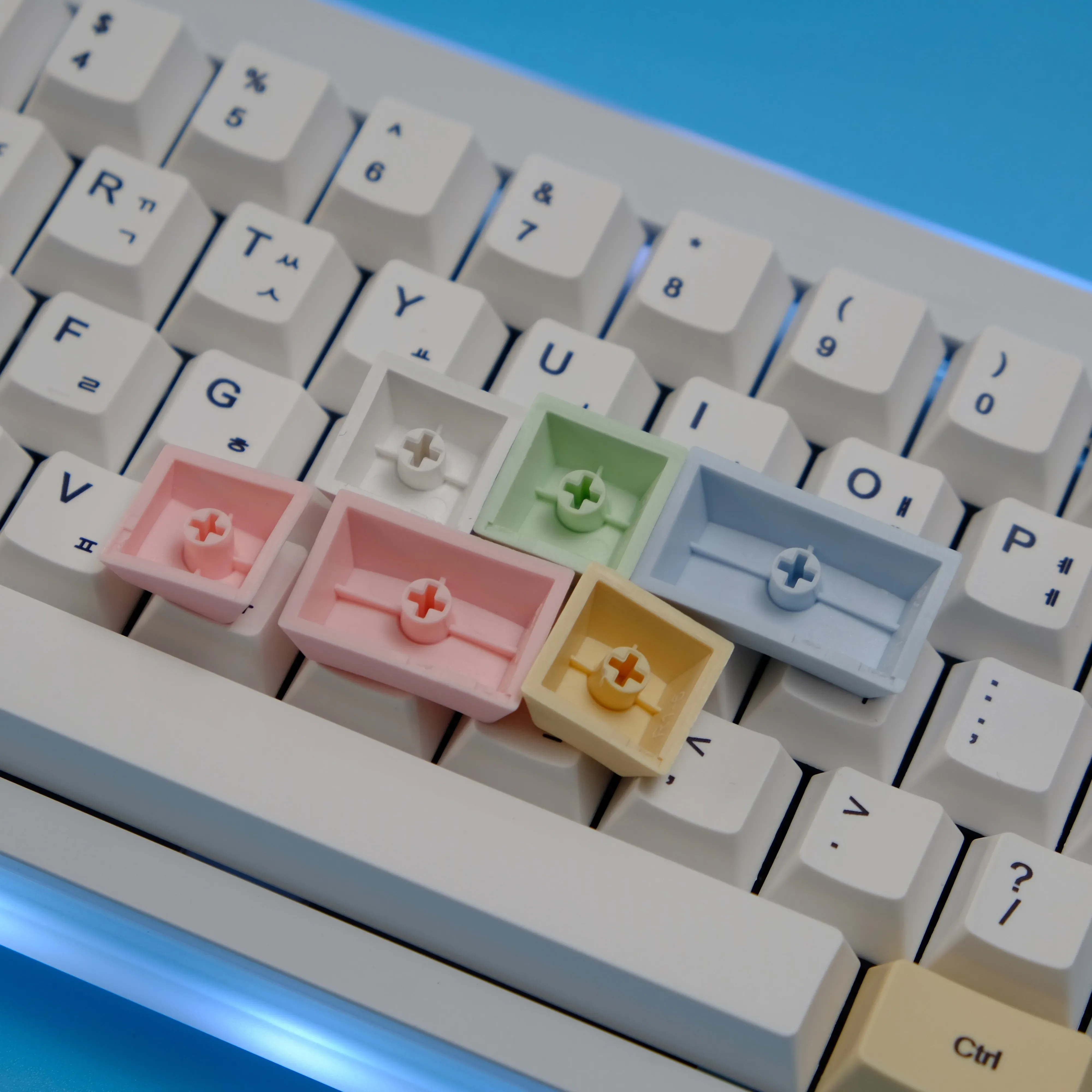 JCM - Set de touches coréennes "Chalk" - 151 touches PBT - Profil Cherry - Compatible Alice - Image 5