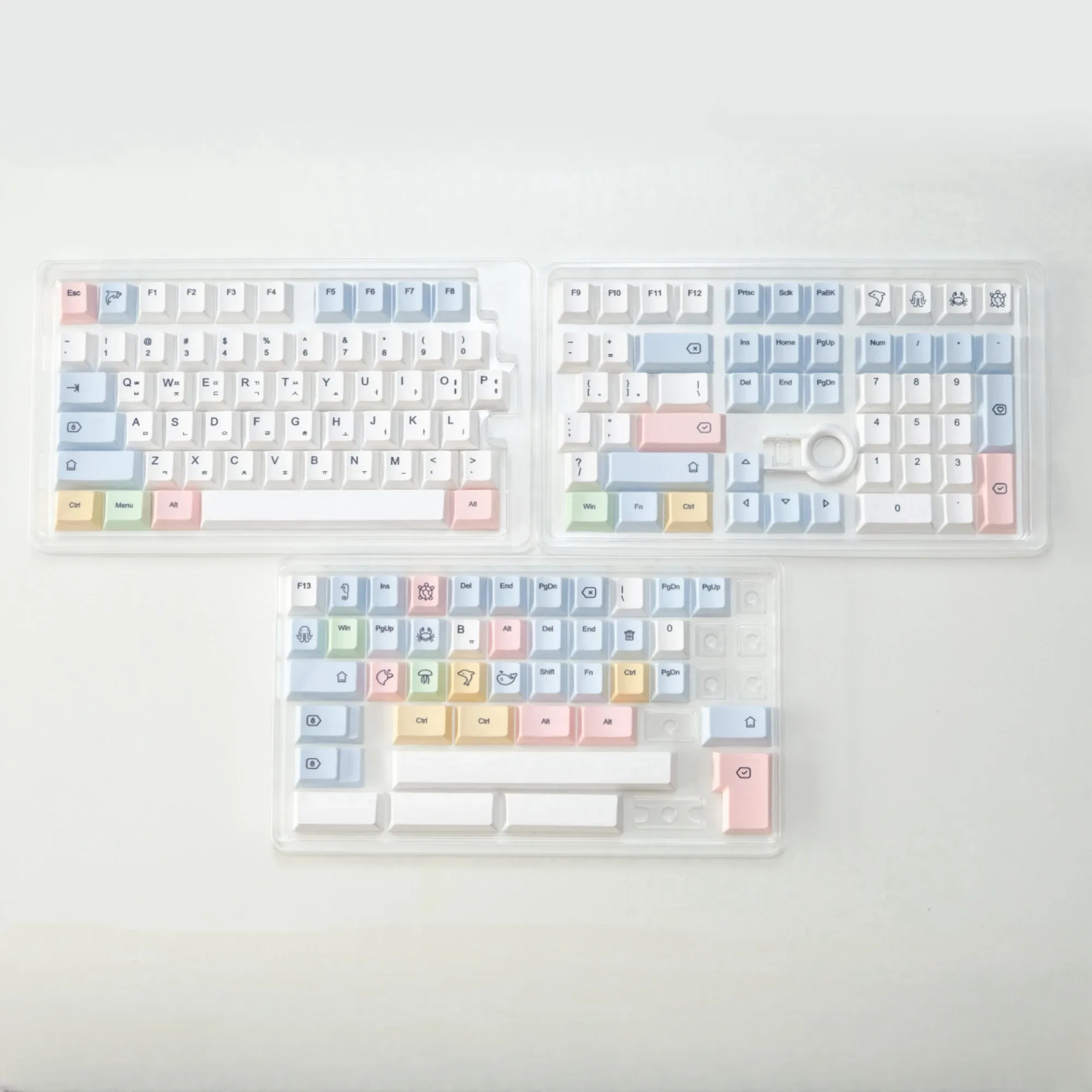 JCM - Set de touches coréennes "Chalk" - 151 touches PBT - Profil Cherry - Compatible Alice - Image 6