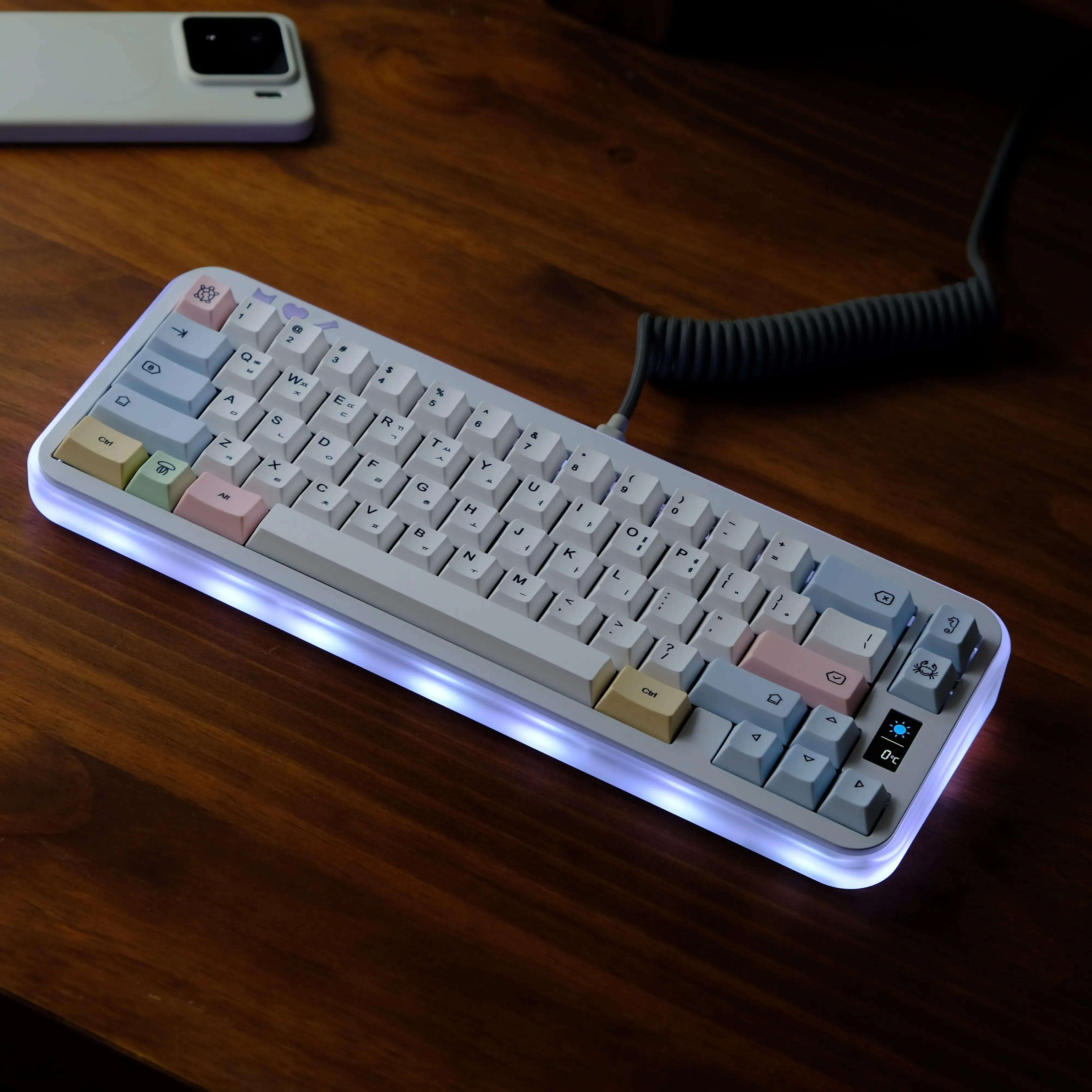 JCM - Set de touches coréennes "Chalk" - 151 touches PBT - Profil Cherry - Compatible Alice - Image 1