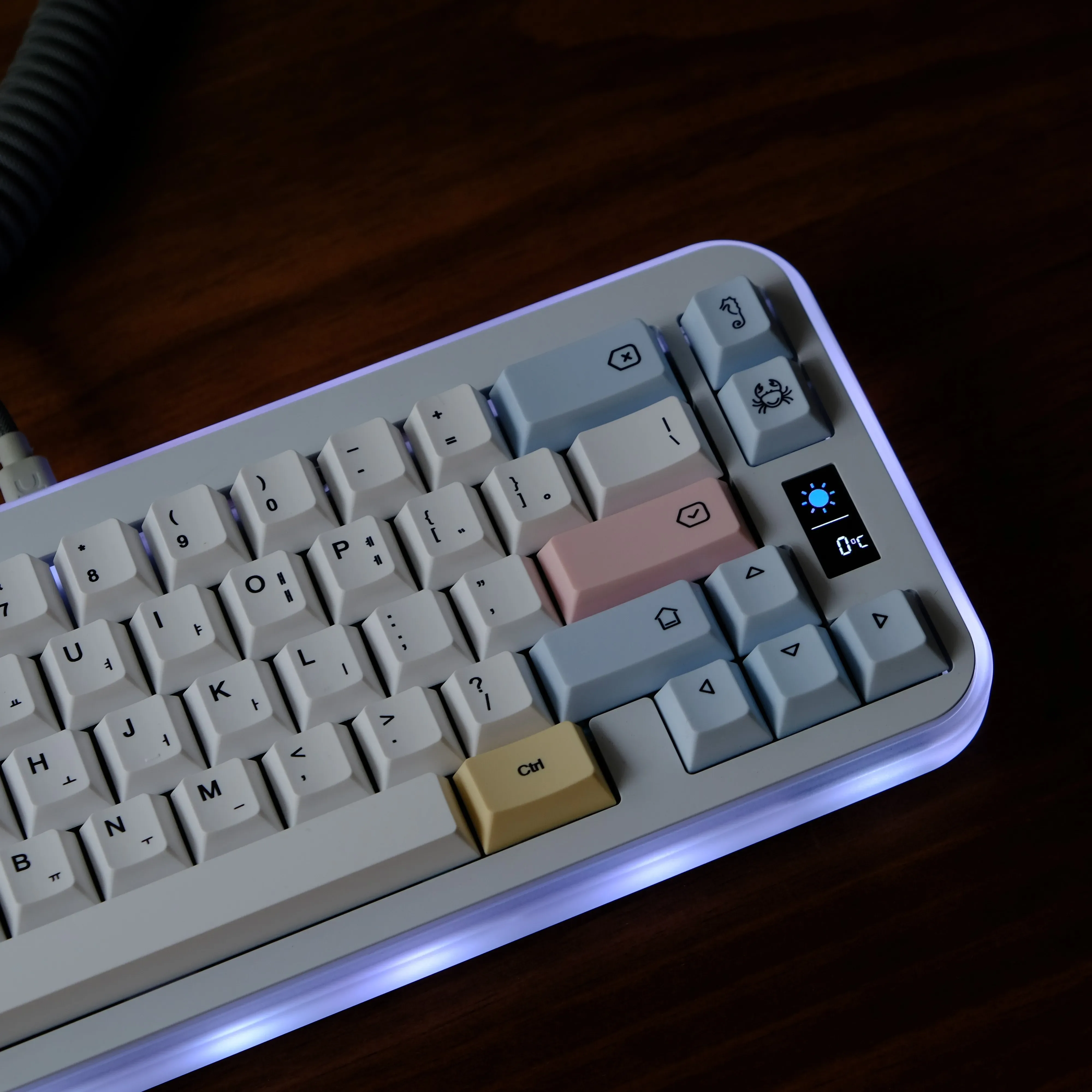 JCM - Set de touches coréennes "Chalk" - 151 touches PBT - Profil Cherry - Compatible Alice - Image 3