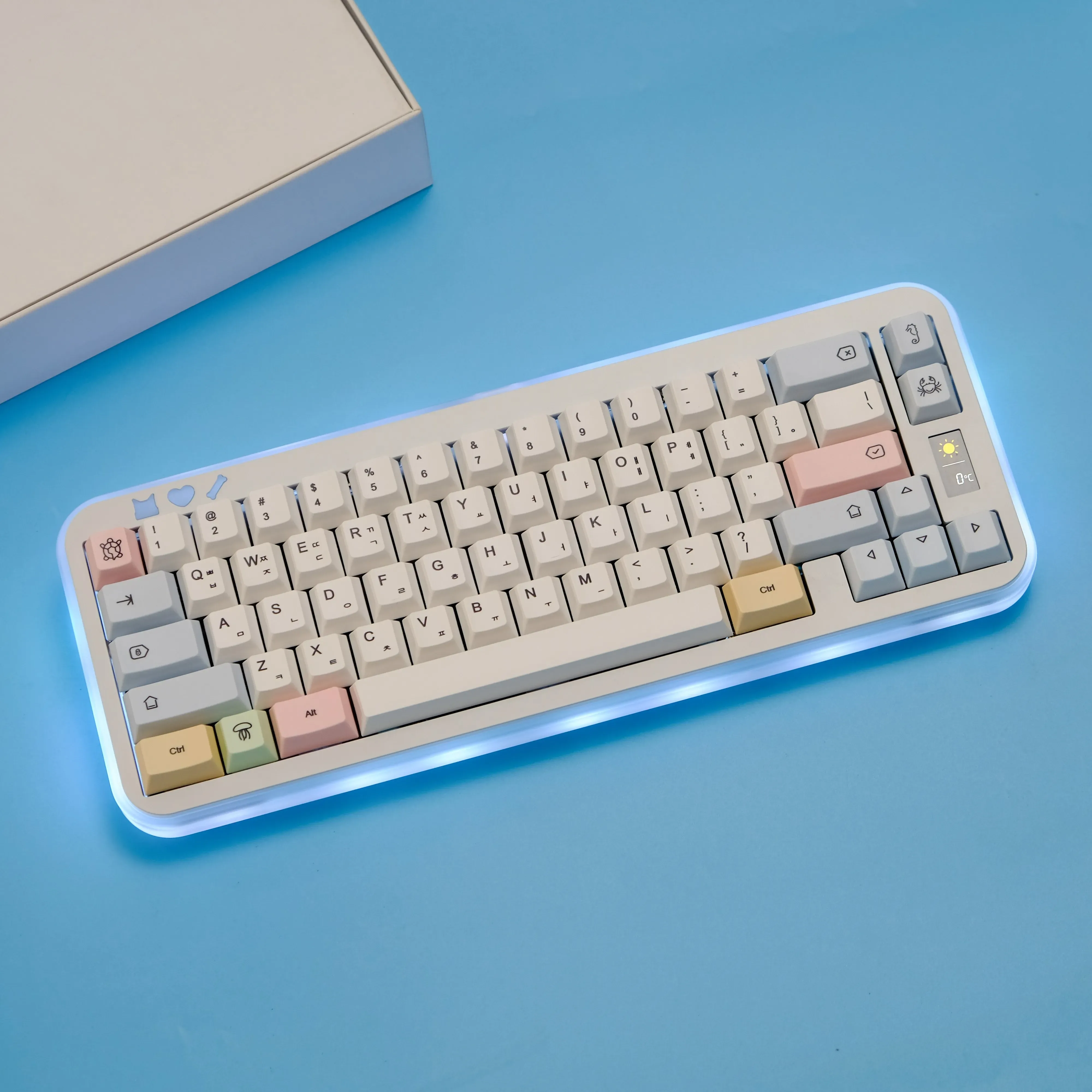JCM - Set de touches coréennes "Chalk" - 151 touches PBT - Profil Cherry - Compatible Alice - Image 4