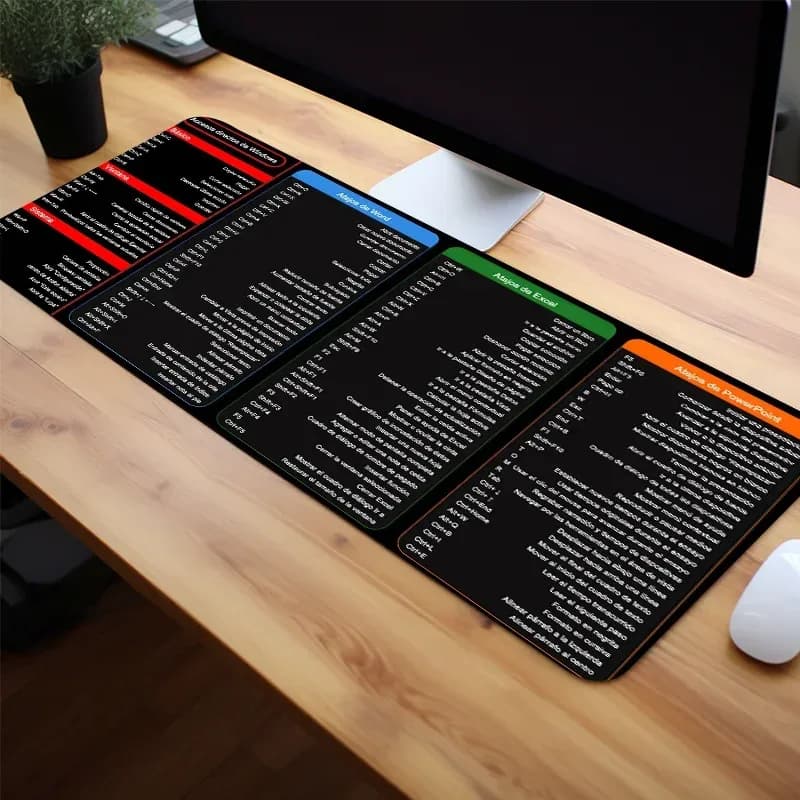 Tapis de bureau étendu avec raccourcis clavier Excel en espagnol - Image 2