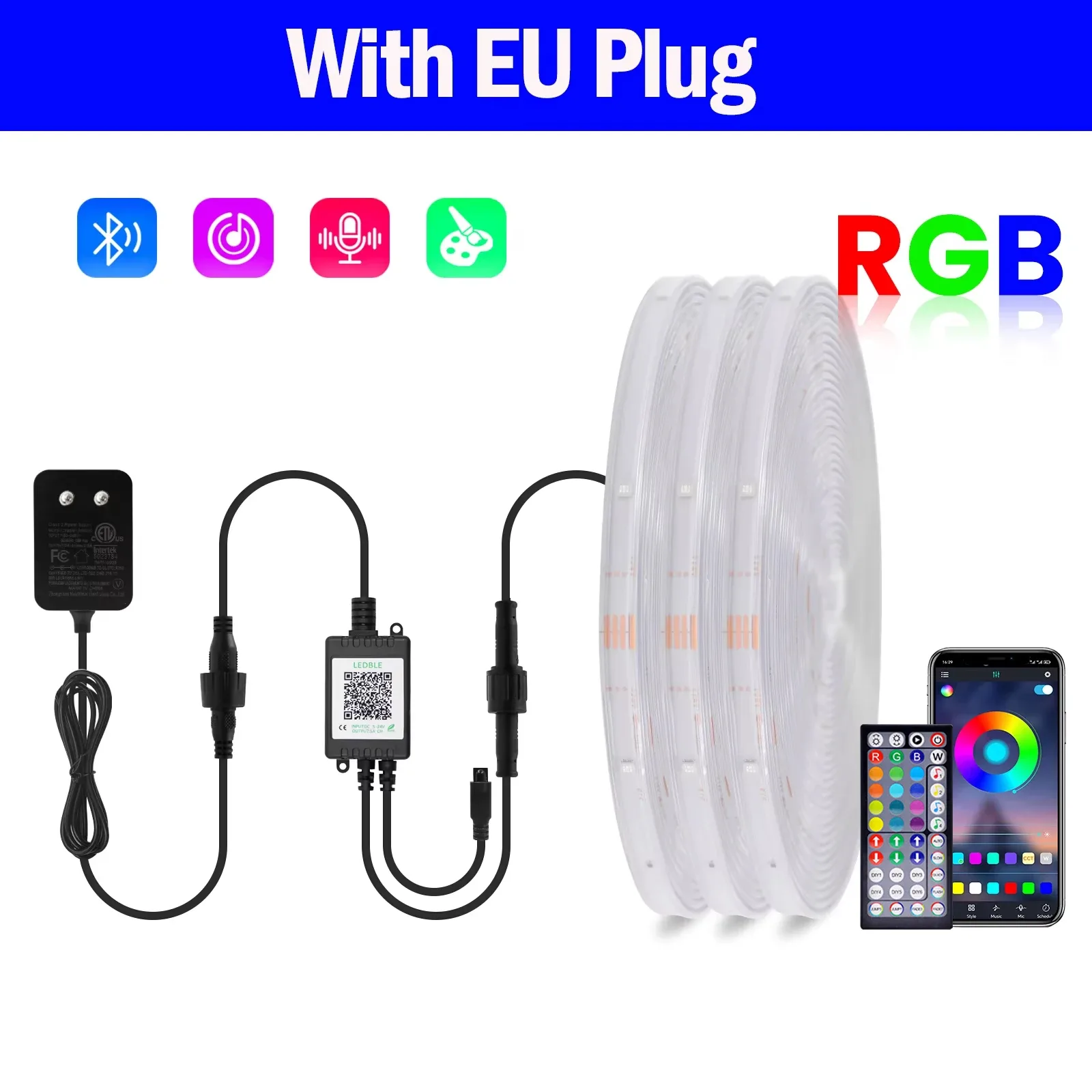 Ruban LED RGB 24V Bluetooth - Étanche IP67 pour Extérieur slide 8