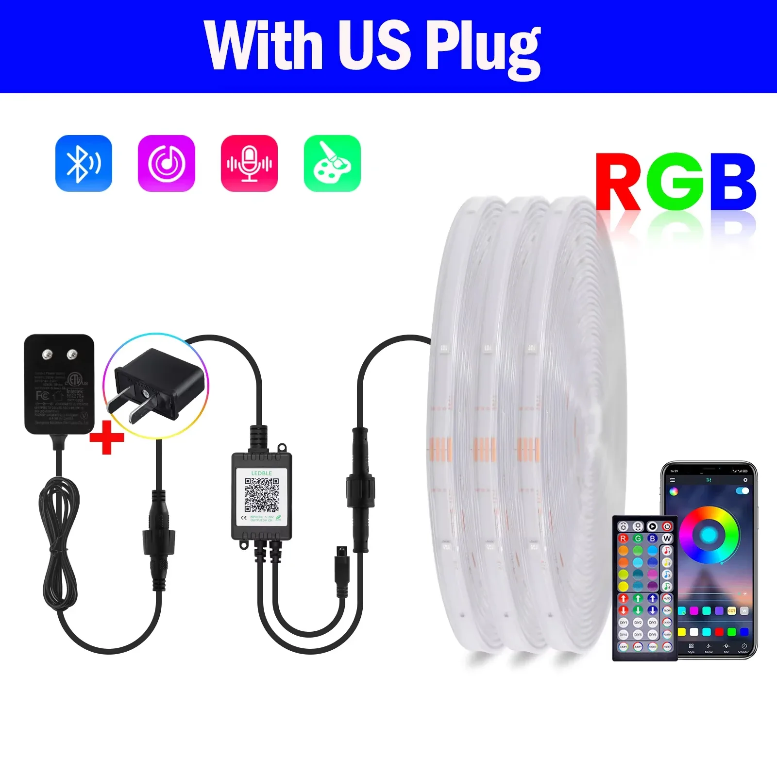 Ruban LED RGB 24V Bluetooth - Étanche IP67 pour Extérieur slide 9