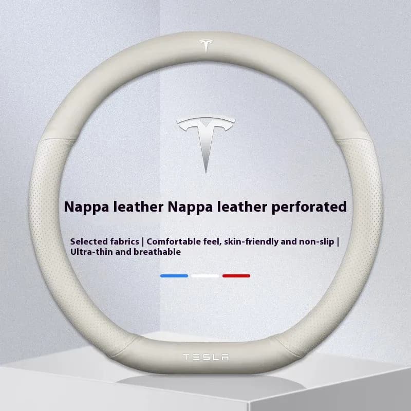Housse de volant antidérapante en daim et cuir pour Tesla Model 3, Y, S, X et Roadster - Image 6
