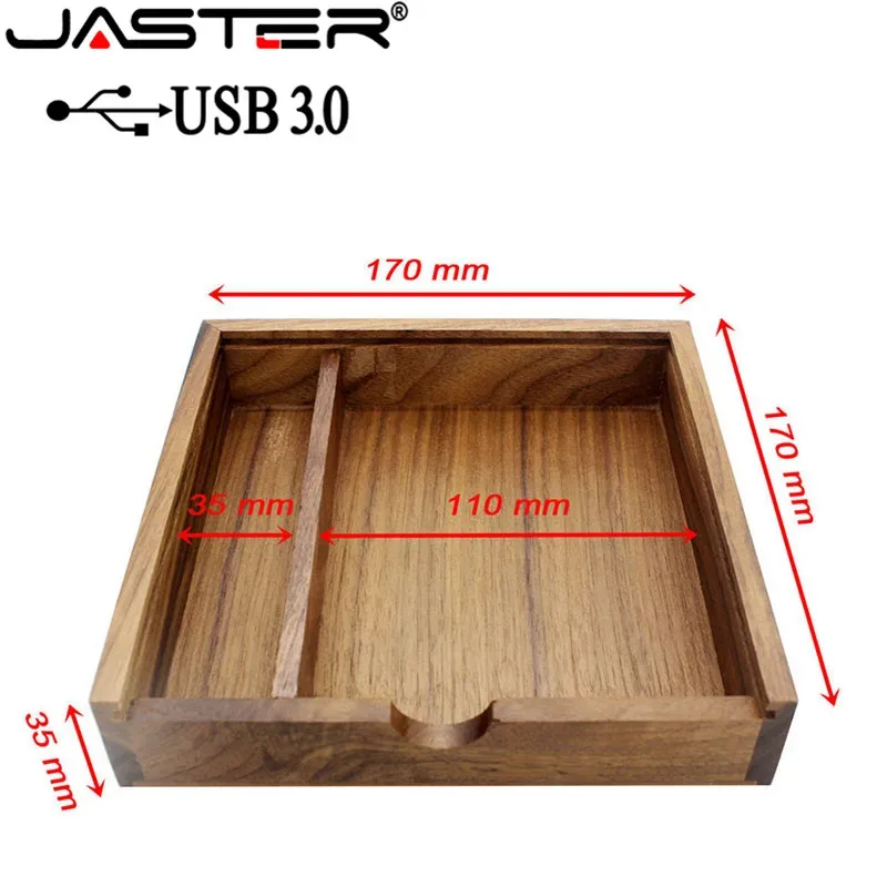 Album photo en bois avec coffret et clé USB 3.0 - Cadeau de mariage (170 x 170 x 35 mm) slide 6