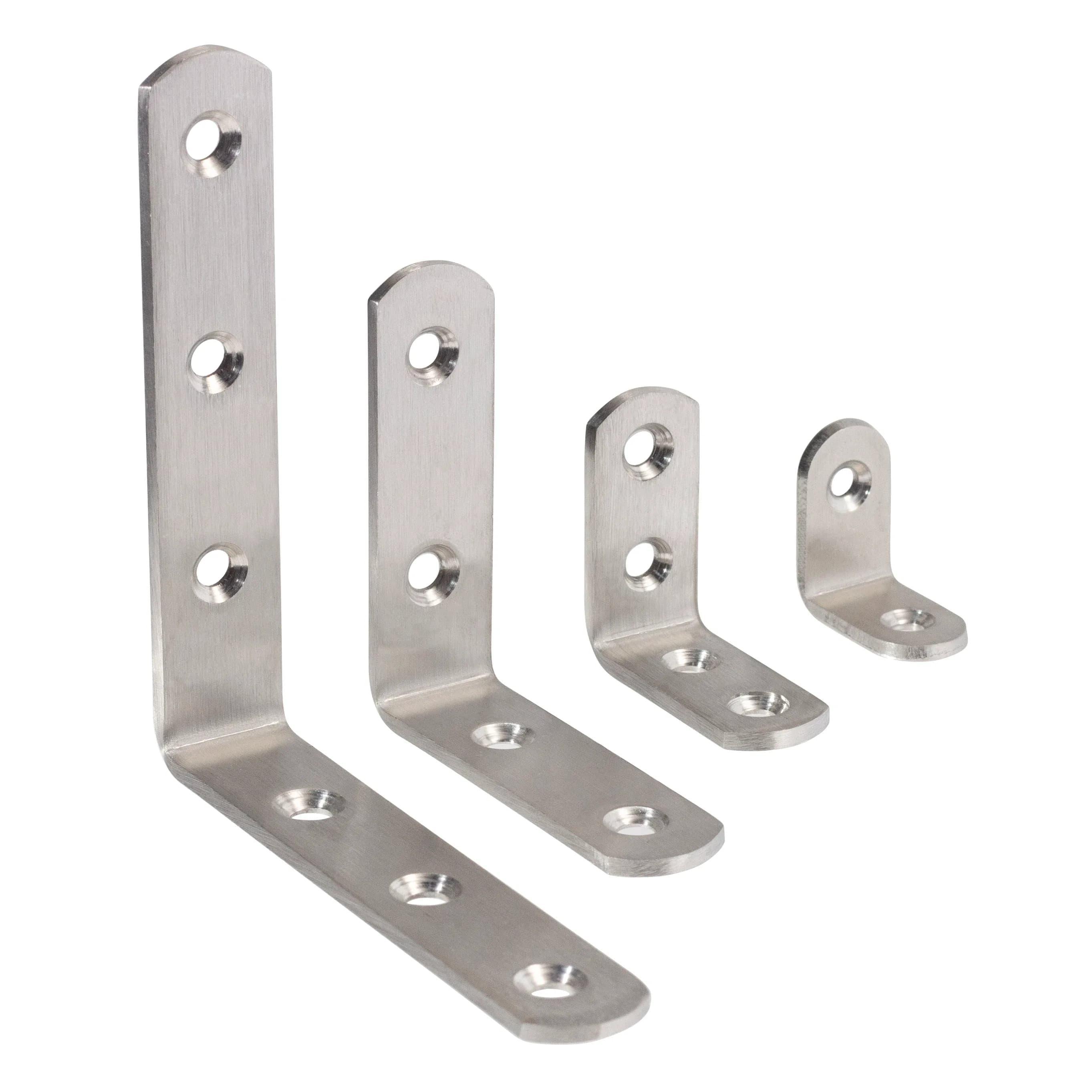 Lot de 10 équerres d'angle en acier inoxydable à 90 degrés pour meubles - Image 1