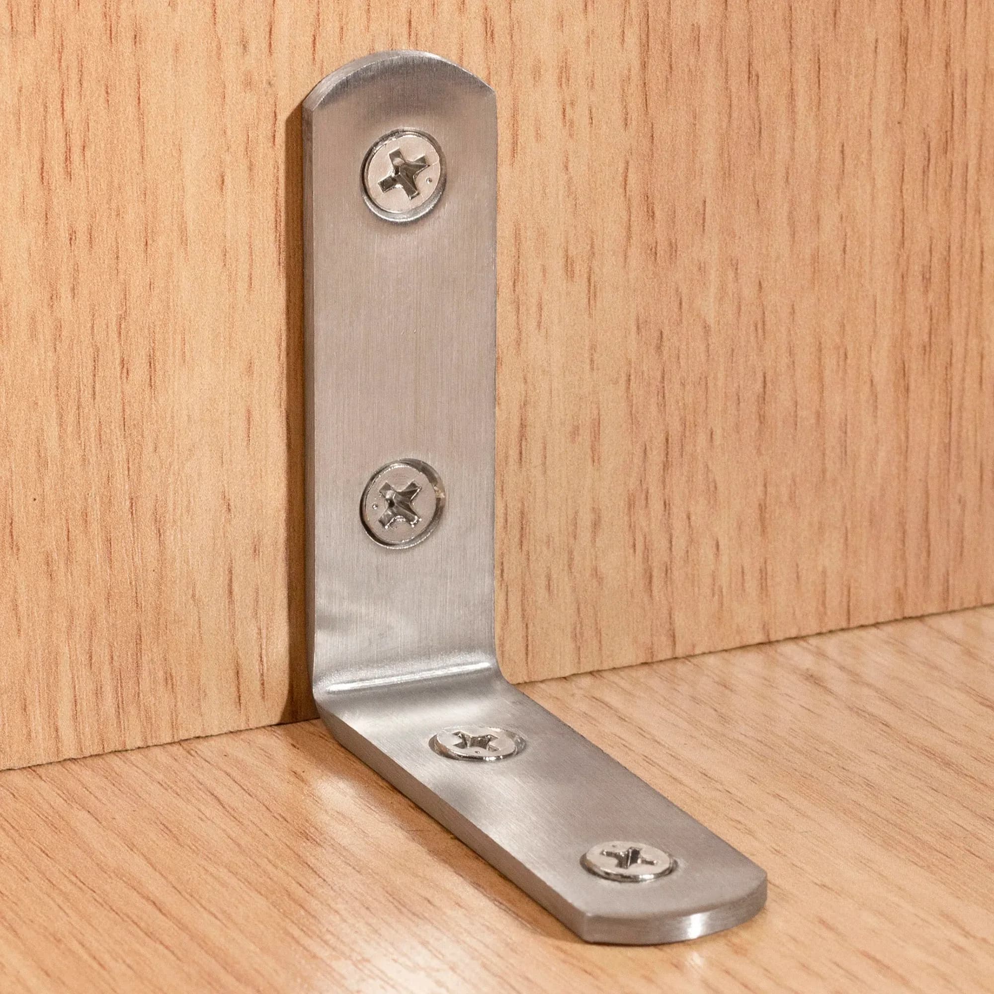 Lot de 10 équerres d'angle en acier inoxydable à 90 degrés pour meubles - Image 3