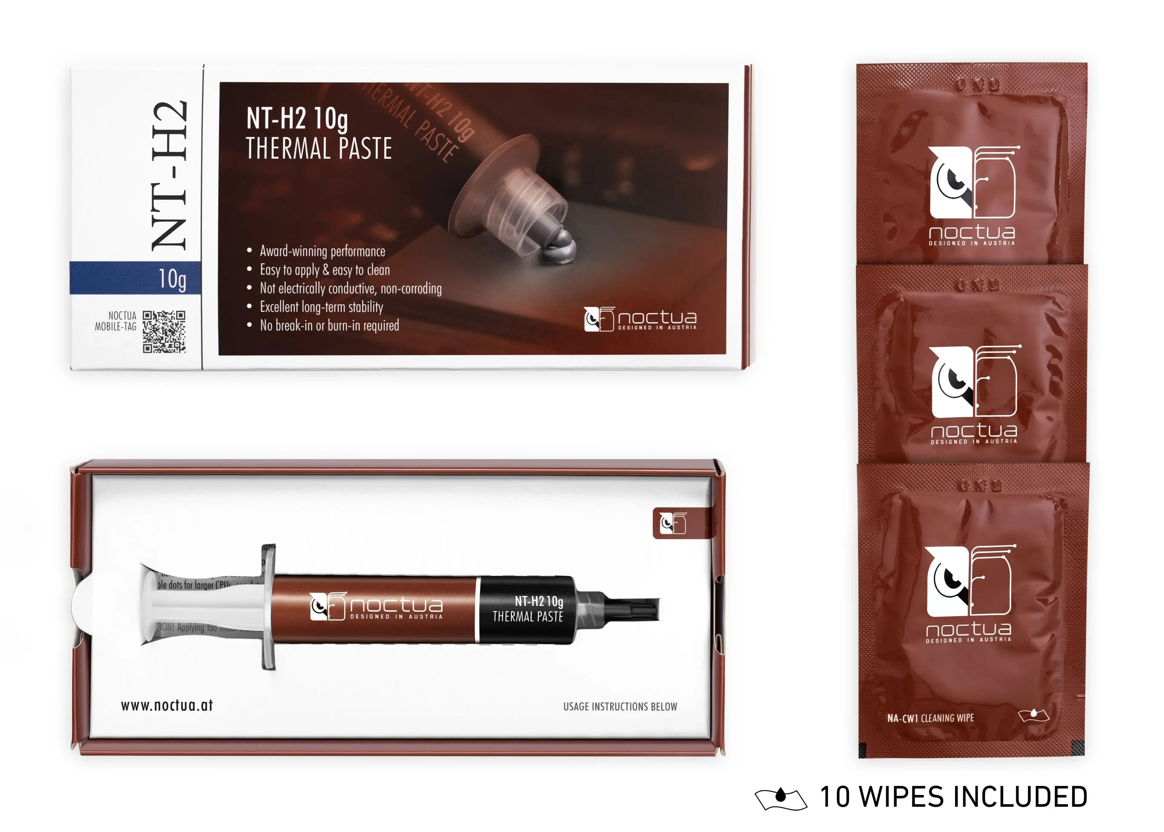 Noctua NT-H1 / NT-H2 - Pâte Thermique pour CPU et GPU (3,5 g / 10 g) slide 10
