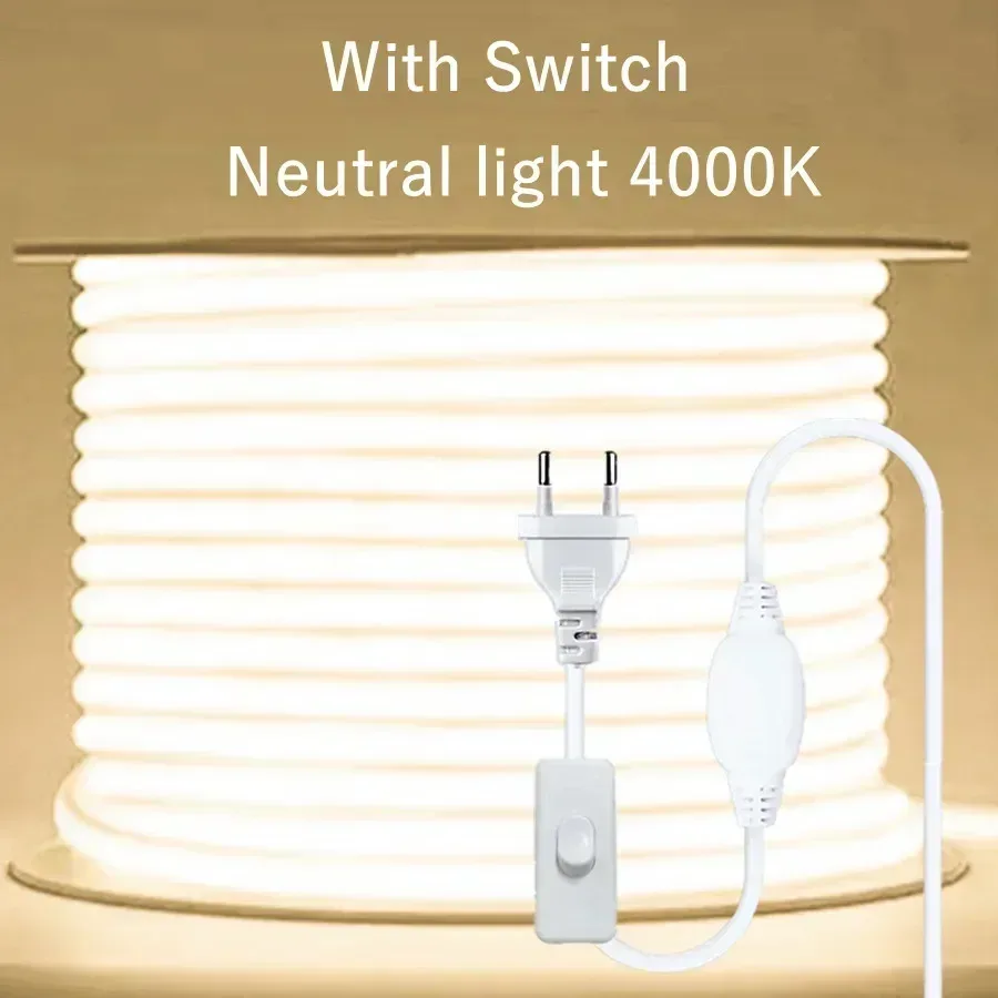 Ruban LED COB 220V Haute Densité, 288 LED/m, IP65 Étanche et Dimmable (RA90) slide 7