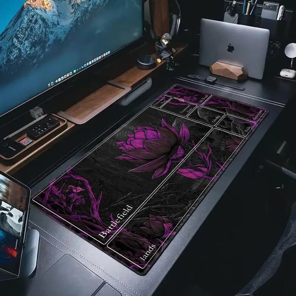 Tapis de jeu Magic: The Gathering - Lotus Noir - Bords cousus et base antidérapante slide 3