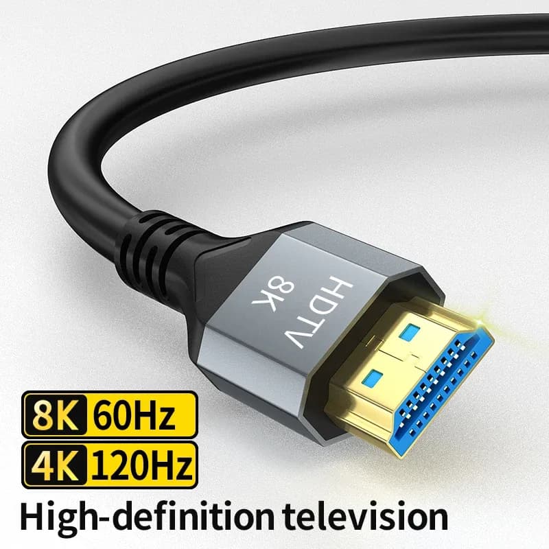 Câble HDMI 2.1 Ultra Haute Vitesse 8K@60Hz 4K@120Hz 48Gbps HDR