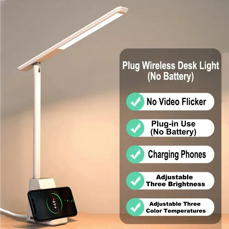 Lampe de bureau LED intelligente 15W avec chargeur sans fil et protection oculaire slide 6