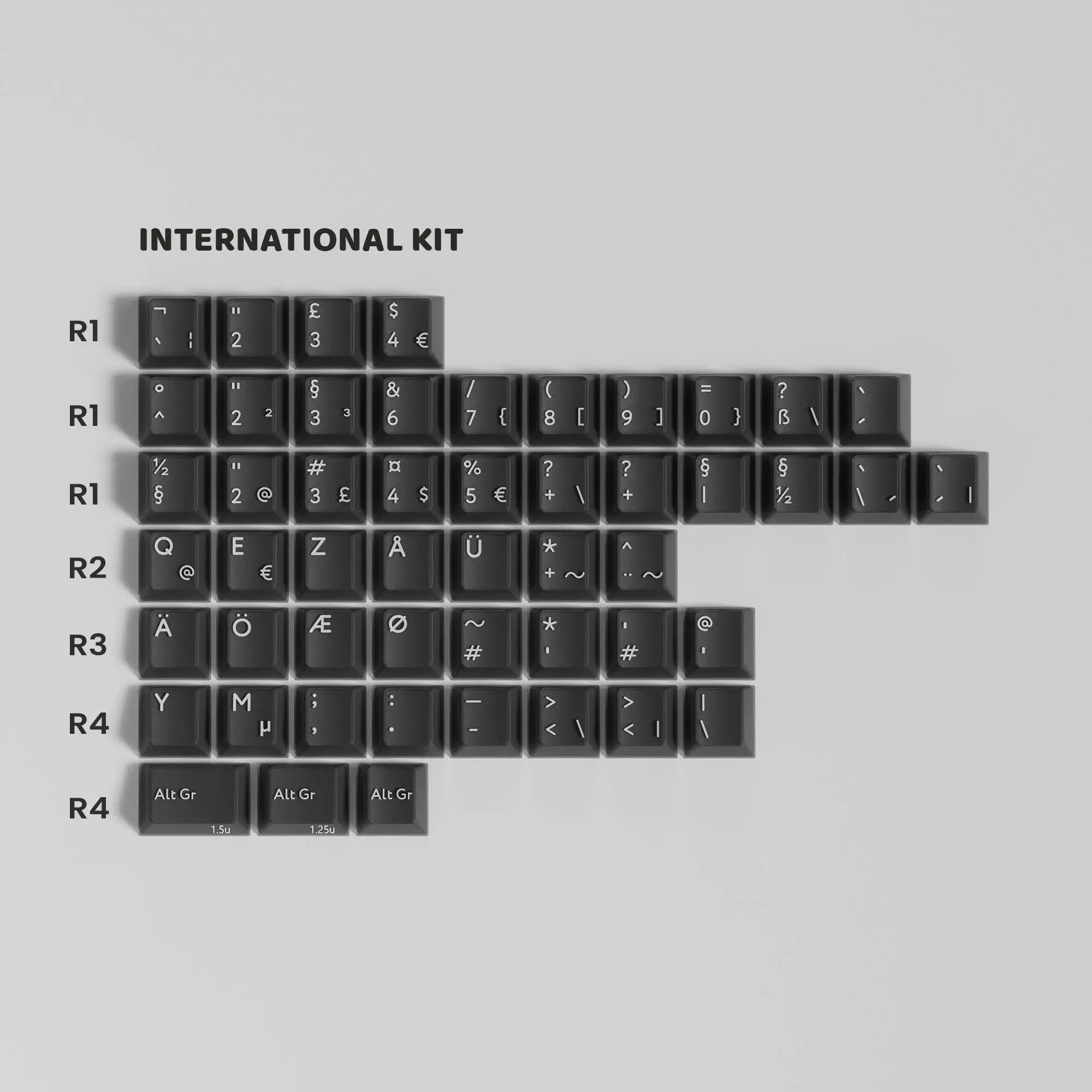 PBTfans Neon - Set de touches ABS Doubleshot (Style MX) - Kit International, Pavé numérique et Barre d'espace slide 3