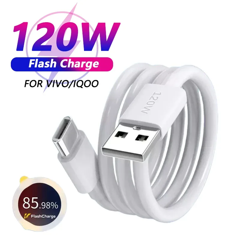 Chargeur Rapide 120W avec Câble USB-C pour Vivo iQOO 12, 11, 10, 9 Pro, Neo 8, 7, X90 Pro et X80 - Image 1