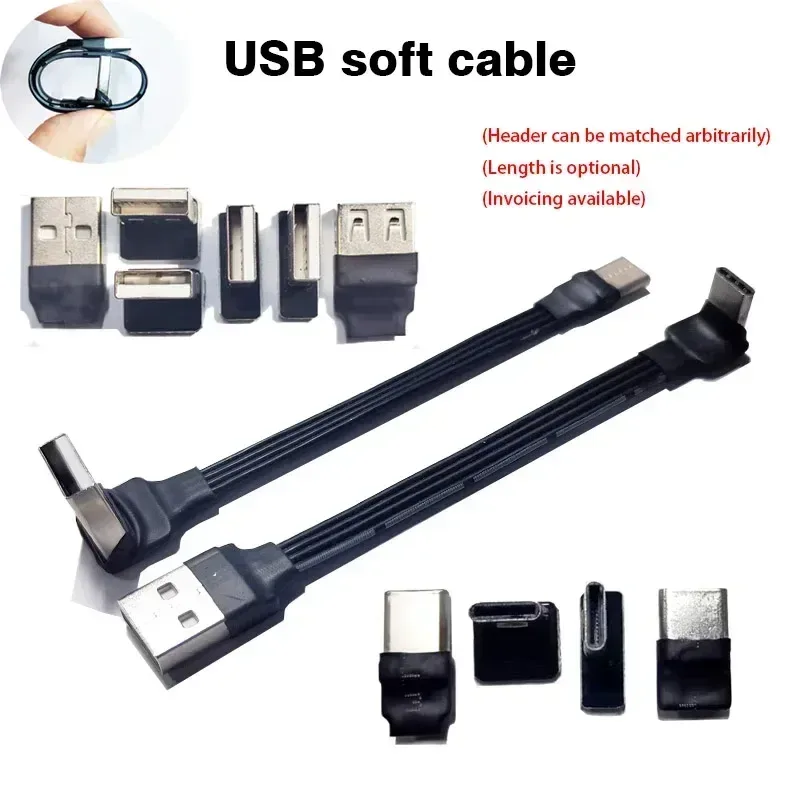 Câble USB vers USB-C ultra-fin en silicone flexible - Angle 90° - USB 2.0 slide 2