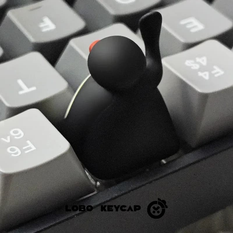 Touche de clavier artisanale en résine - Design Pingouin Kawaii - Image 4