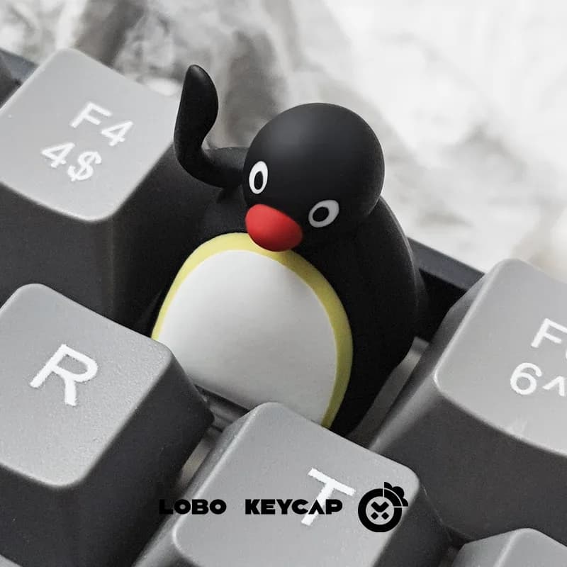 Touche de clavier artisanale en résine - Design Pingouin Kawaii slide 7
