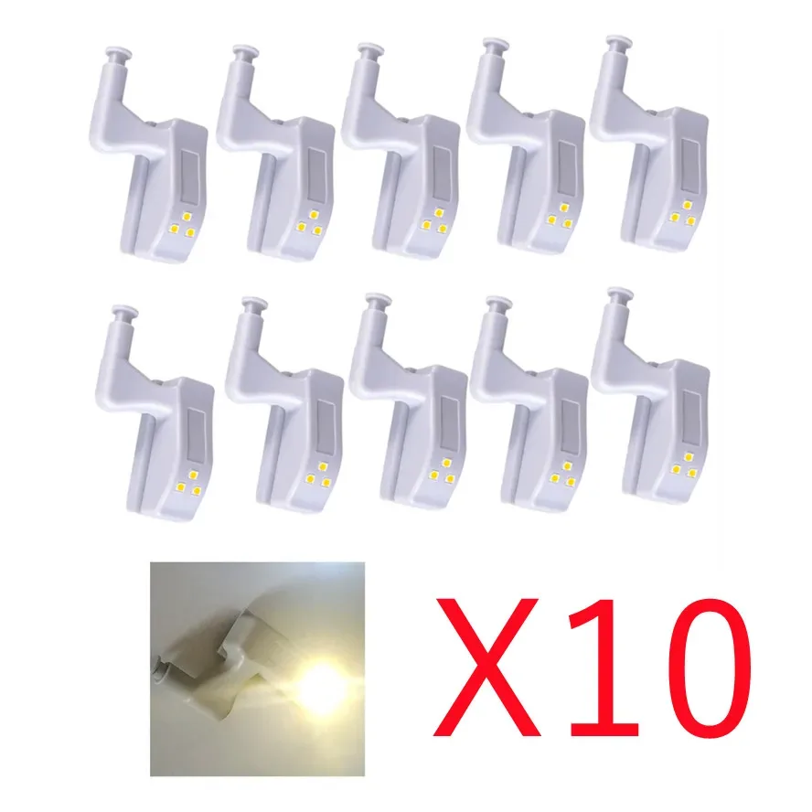 Lot de 10 lampes LED universelles pour charnières de placard avec capteur slide 10