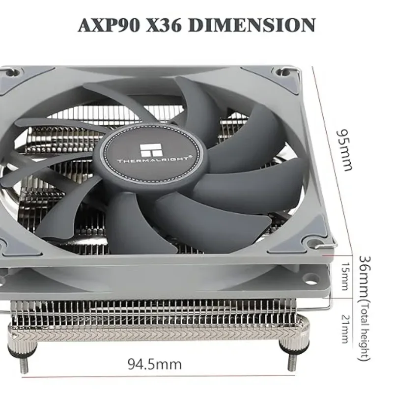 Thermalright AXP90-X36 Ventirad CPU Low Profile, Ventilateur PWM TL-9015B, AMD AM4/AM5 et Intel LGA 115X/1200/1700/1851 - Image 3