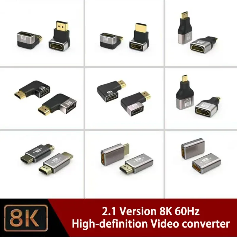 Adaptateur HDMI 8K coudé à 90 degrés (HDMI 2.1) - Mâle vers Femelle