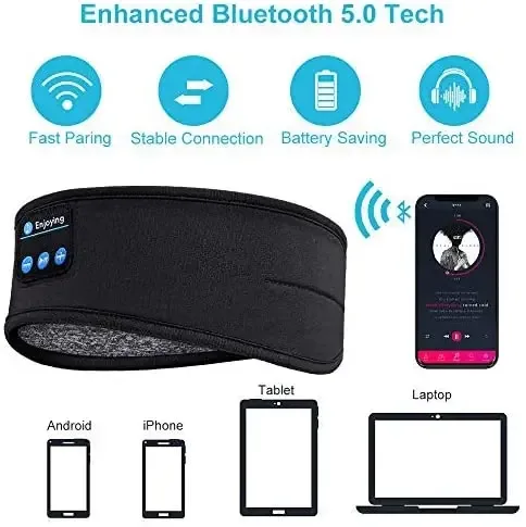 Bandeau de sommeil avec écouteurs Bluetooth intégrés - Image 6