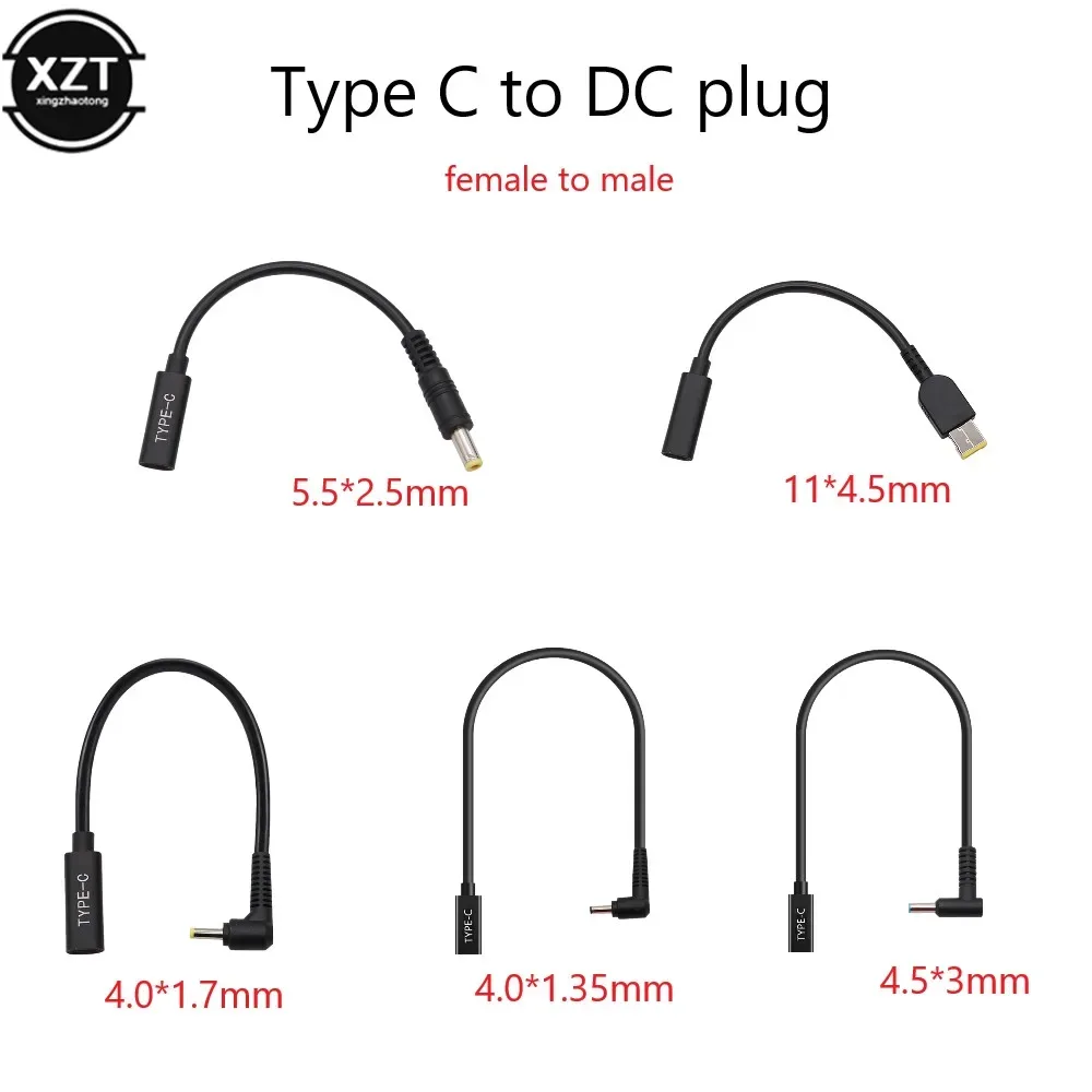 Câble adaptateur d'alimentation USB-C femelle vers connecteurs DC Jack pour ordinateurs portables Asus, Dell et HP - Image 1