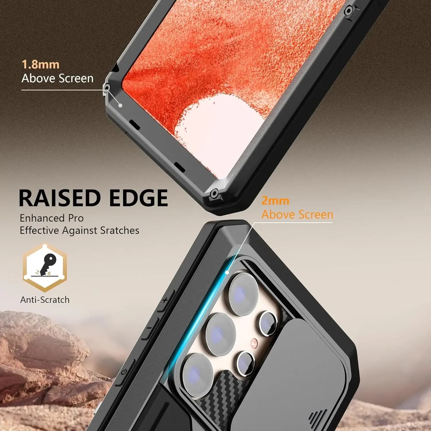 Coque de protection antichoc pour Samsung Galaxy S21/S22/S23/S24/S25, cache-caméra coulissant, support intégré et protection d'écran en verre. slide 6