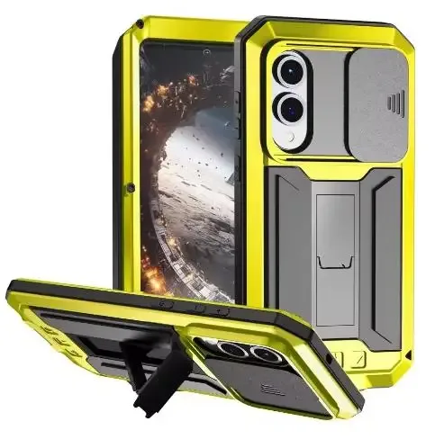 Coque de protection antichoc pour Samsung Galaxy S21/S22/S23/S24/S25, cache-caméra coulissant, support intégré et protection d'écran en verre. slide 9