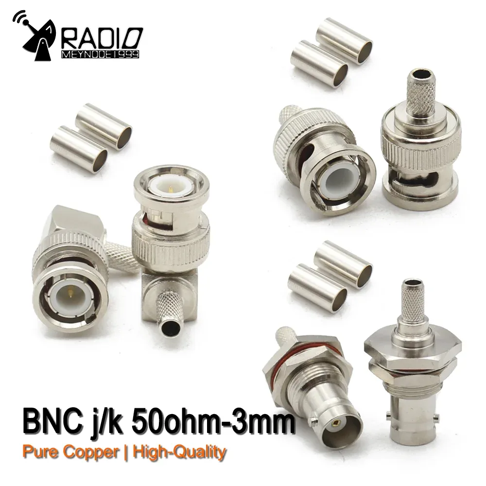 Connecteur Coaxial BNC Q9 50 Ohm à Angle Droit pour Câble RG58