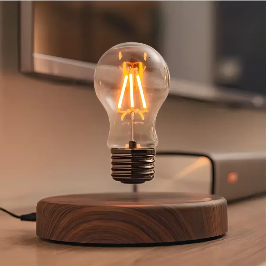 Lampe à lévitation magnétique avec ampoule LED flottante - Image 1
