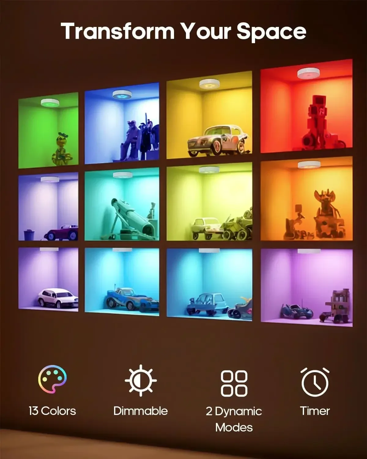 Lampe LED ronde rechargeable RGB avec télécommande - Image 5