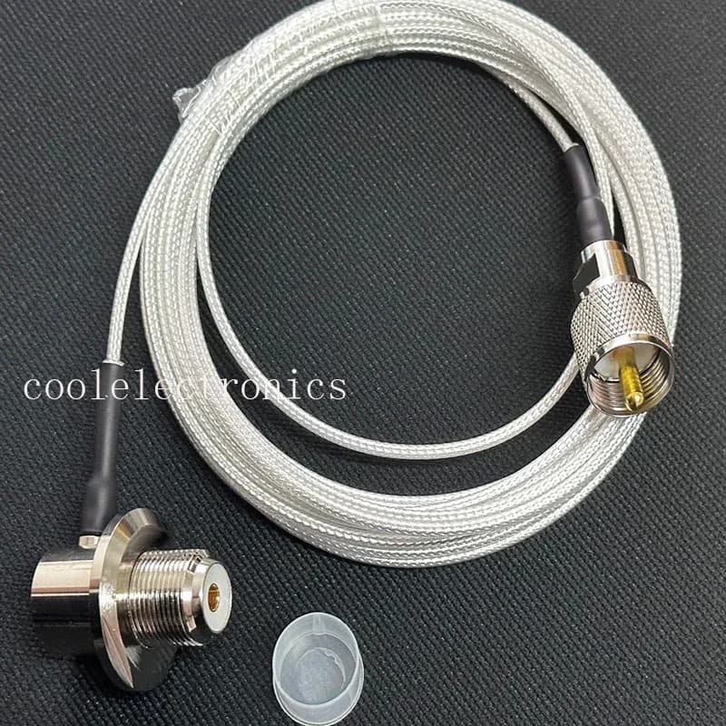 Câble coaxial RG316 UHF PL-259 mâle vers SO-239 femelle coudé 50 Ohm