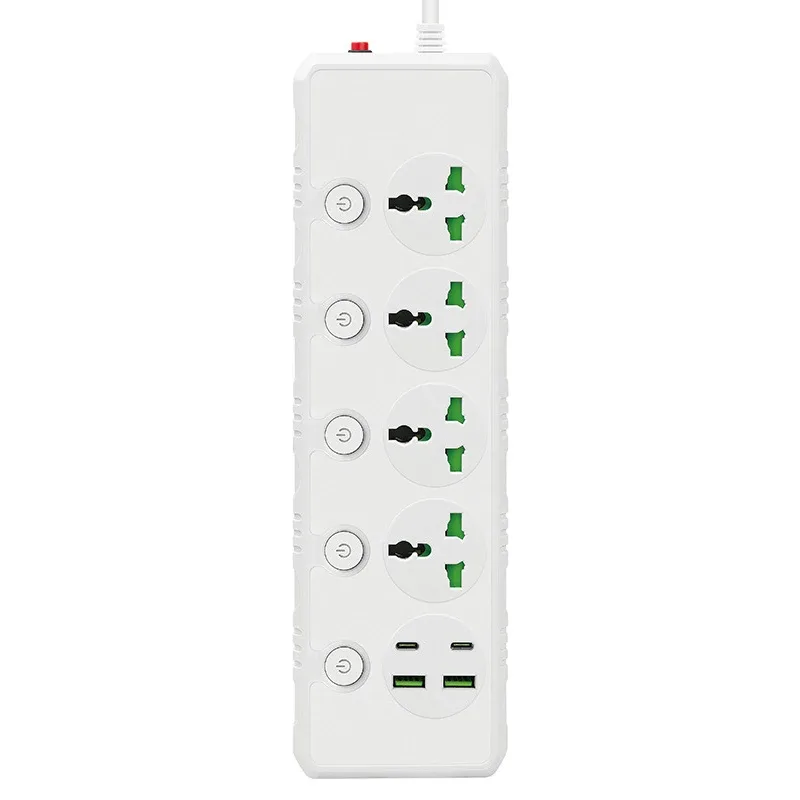 Multiprise universelle avec 4 interrupteurs individuels, 2 ports USB, 2 ports USB-C et câble de 2m slide 7