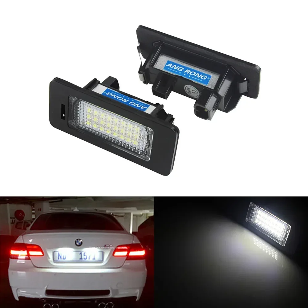 ANGRONG Paire d'Éclairages de Plaque d'Immatriculation LED Canbus pour BMW Série 3 5 E39 E60 E61 E90 E92