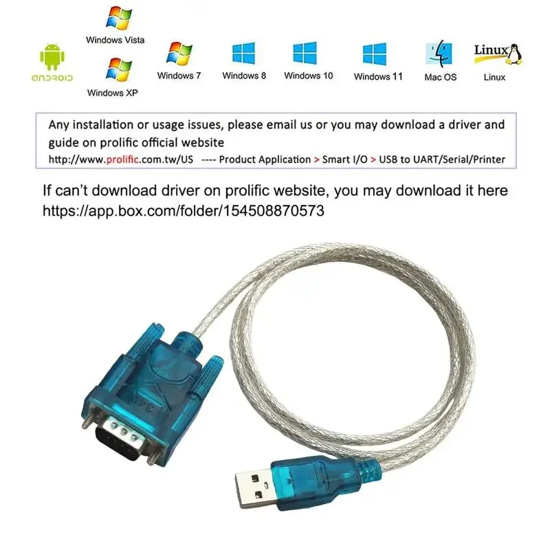 Câble Adaptateur USB 2.0 vers RS-232 Série DB9 (0,8 m) - Image 3