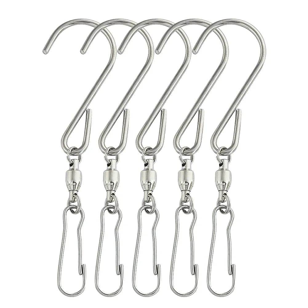 Lot de 5 crochets pivotants robustes à 360° pour mangeoires et manches à air