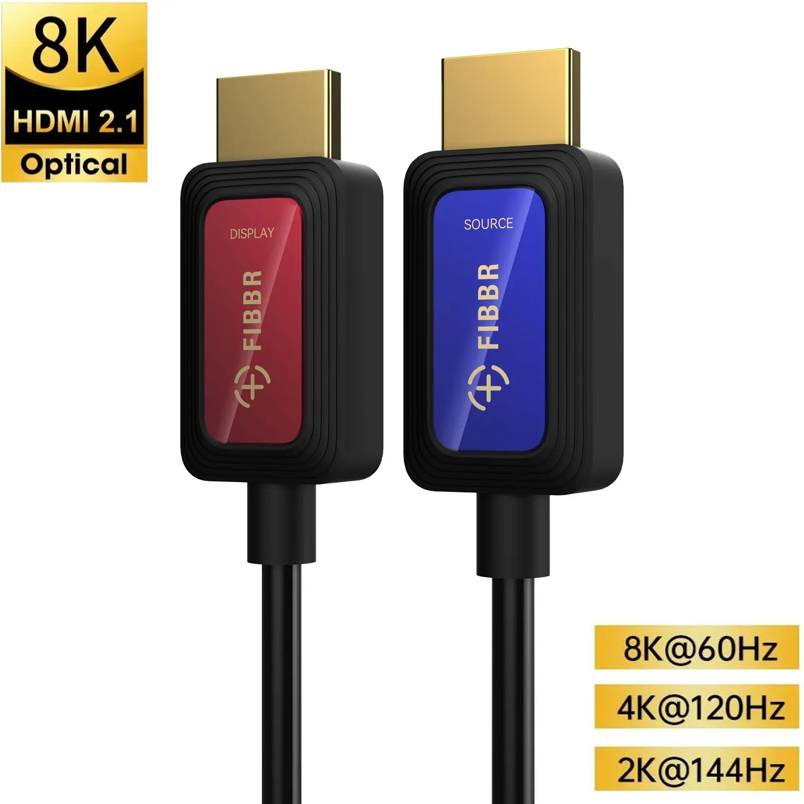 Câble HDMI 2.1 en Fibre Optique FIBBR - 8K @ 60Hz / 4K @ 120Hz - 48 Gbps - eARC & HDR - Image 1