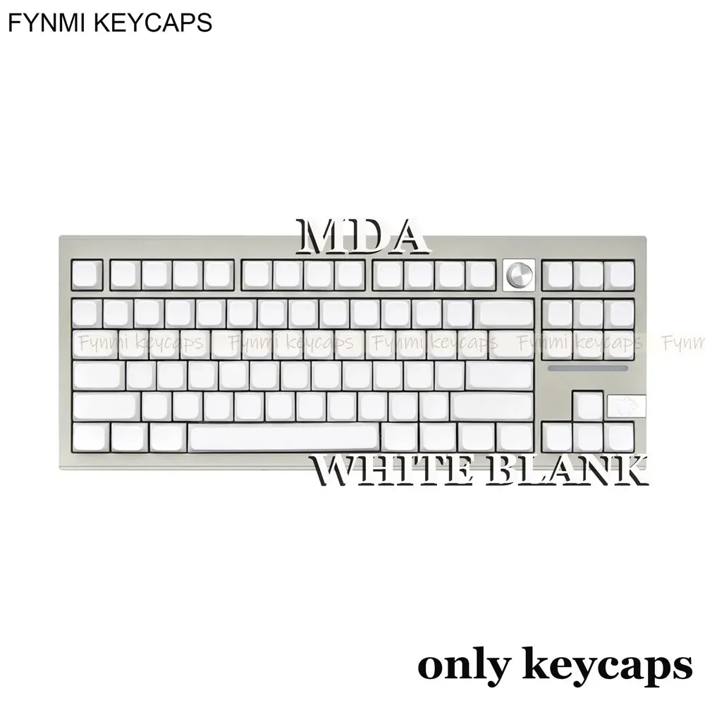Set de touches PBT Fynmi - Profil MDA - Blanc Vierge - 61 à 144 touches - ANSI/ISO - Sublimation thermique - Image 5