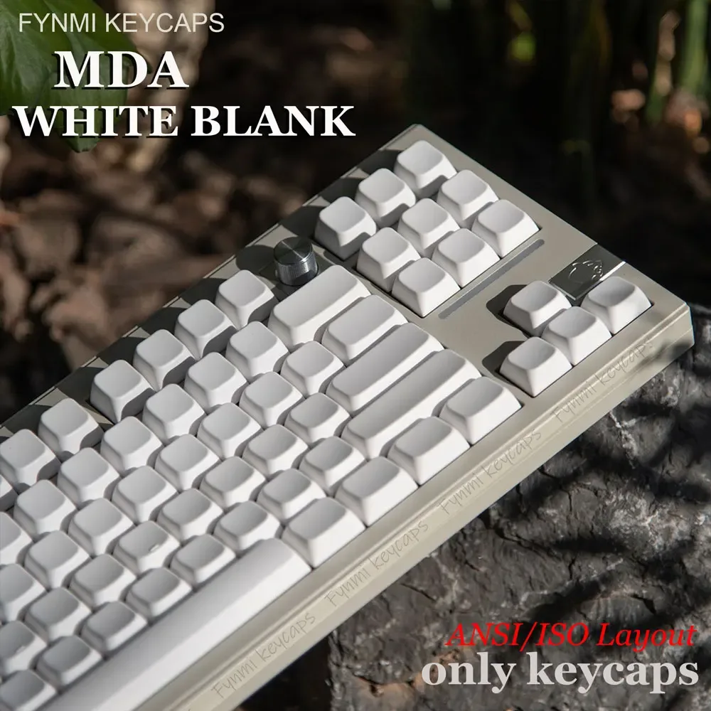 Set de touches PBT Fynmi - Profil MDA - Blanc Vierge - 61 à 144 touches - ANSI/ISO - Sublimation thermique - Image 1