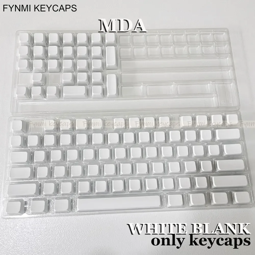 Set de touches PBT Fynmi - Profil MDA - Blanc Vierge - 61 à 144 touches - ANSI/ISO - Sublimation thermique - Image 6