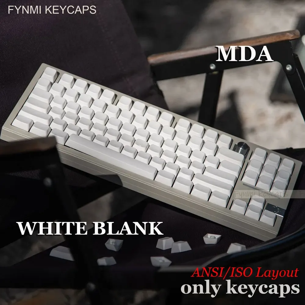 Set de touches PBT Fynmi - Profil MDA - Blanc Vierge - 61 à 144 touches - ANSI/ISO - Sublimation thermique - Image 2