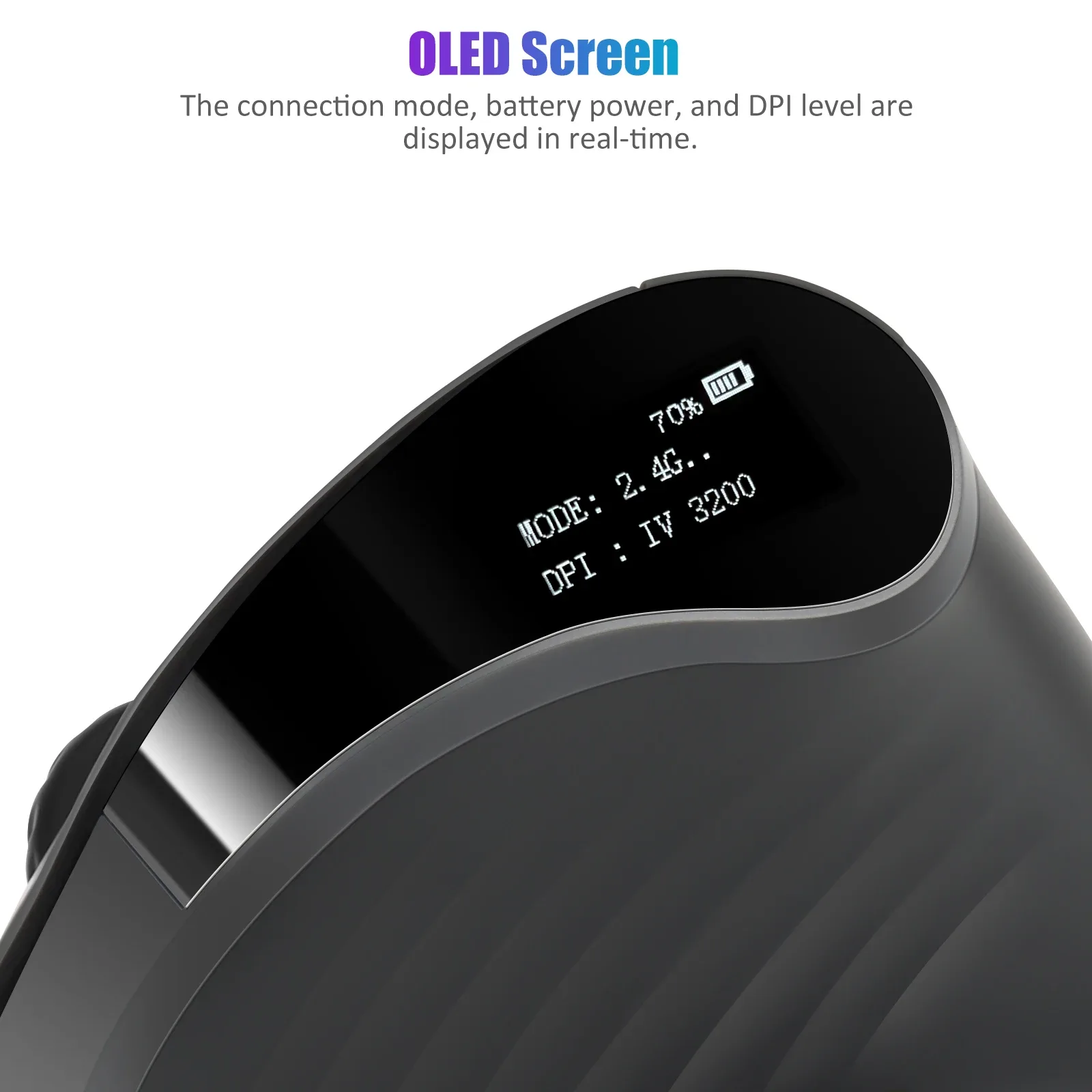 Souris verticale ergonomique sans fil LEFON F35C - Bluetooth, 4000 DPI, 7 boutons programmables avec écran OLED - Image 3