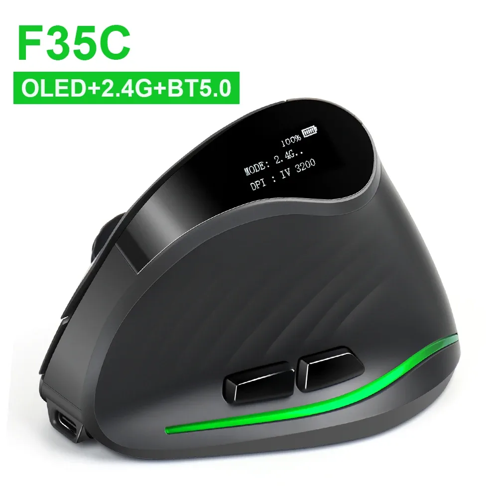 Souris verticale ergonomique sans fil LEFON F35C - Bluetooth, 4000 DPI, 7 boutons programmables avec écran OLED slide 7