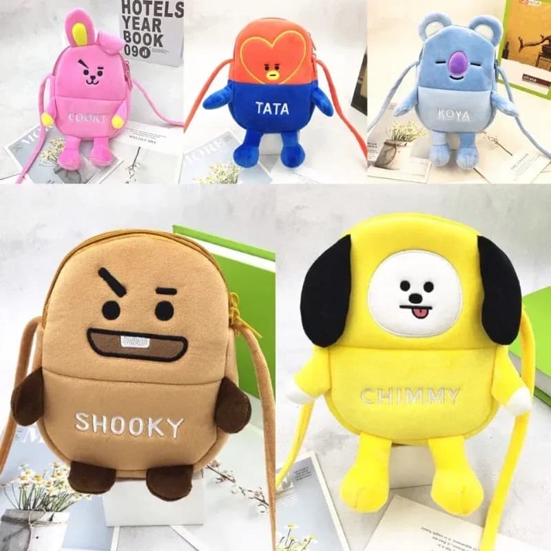 Sac à bandoulière BT21 en peluche