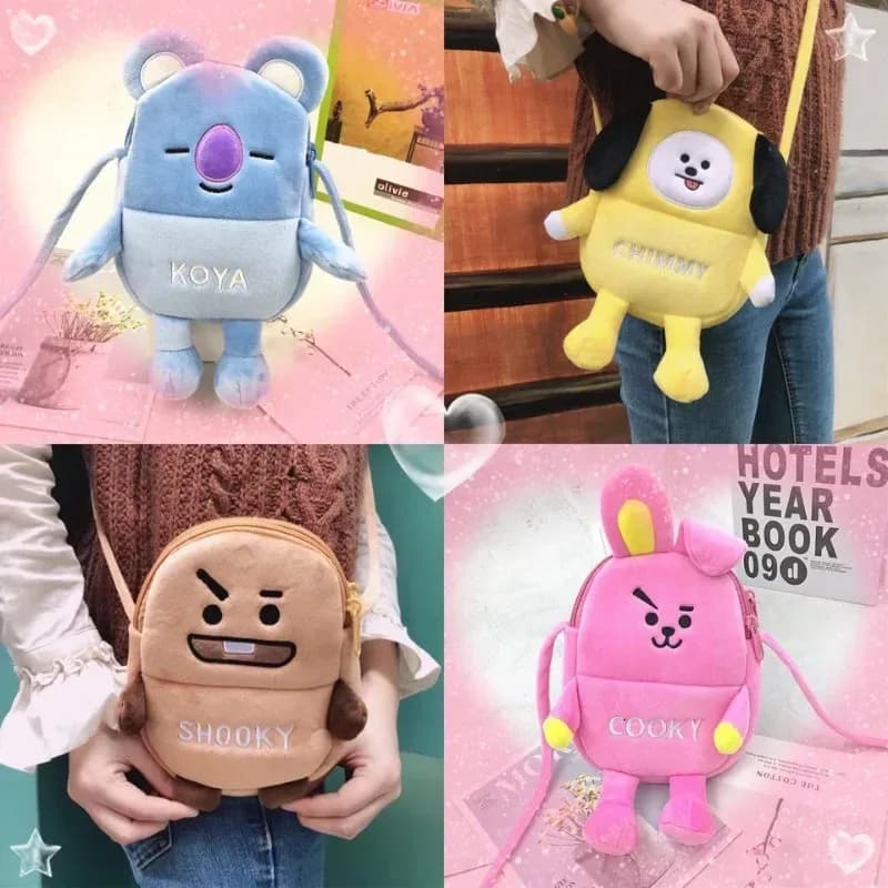 Sac à bandoulière BT21 en peluche slide 4