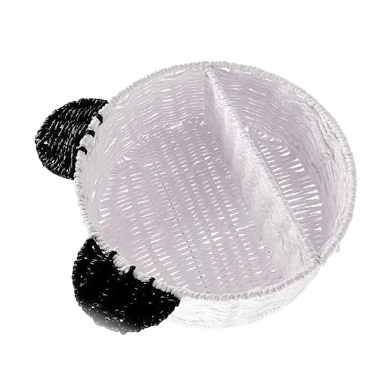 Étagère murale en rotin avec oreilles d'ours et panier de rangement suspendu - Image 4